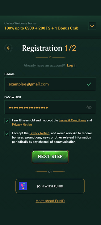 Casinia Registrierungsprozess auf dem Handy Casinia Registrierungsprozess auf dem Handy